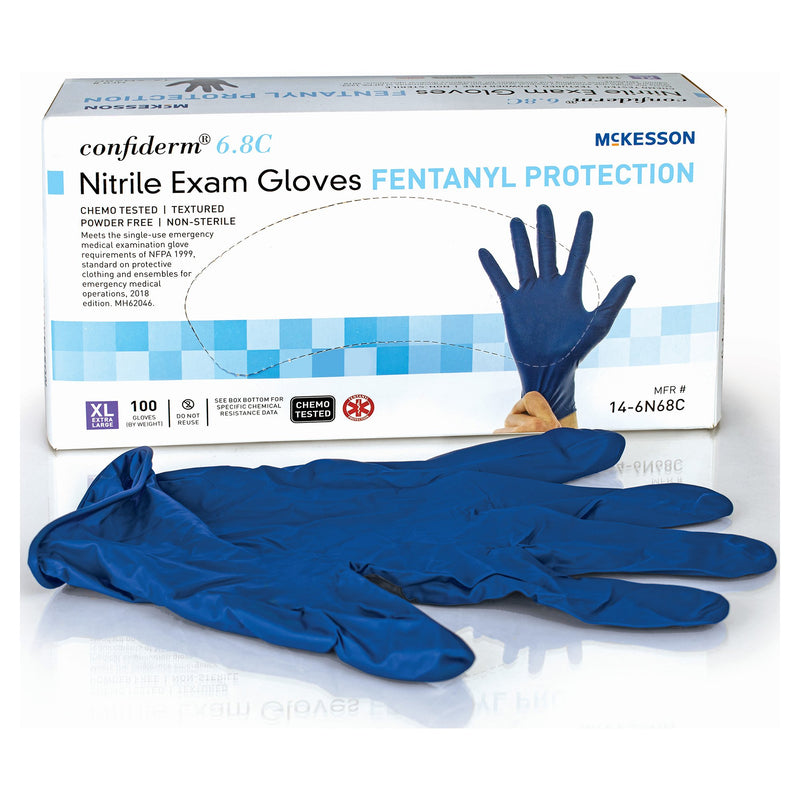 Mckesson Confiderm® 6.8C Nitrile Exam Glove, Extra Large, Blue, Sold As 1000/Case Mckesson 14-6N68C