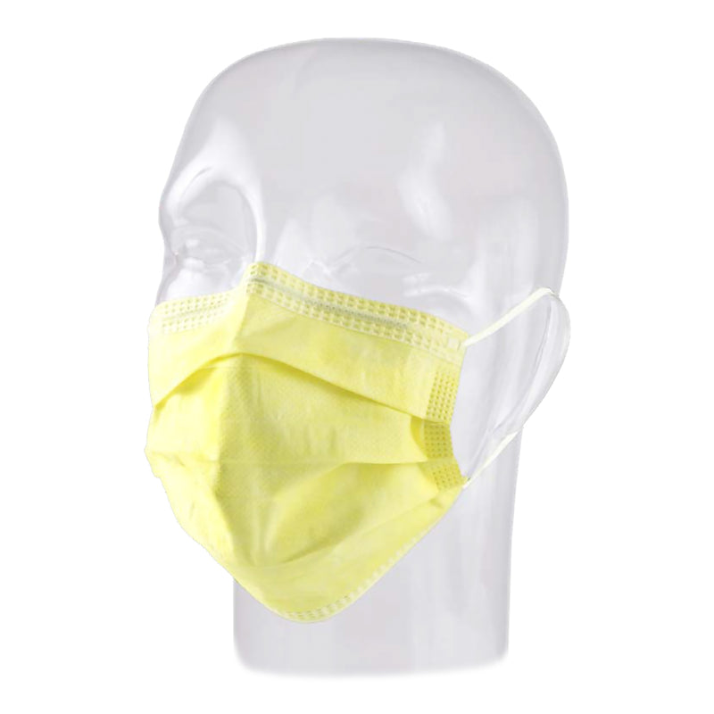 Precept® Medical Products Pleated Procedure Mask, Yellow, Sold As 50/Box Aspen 15100