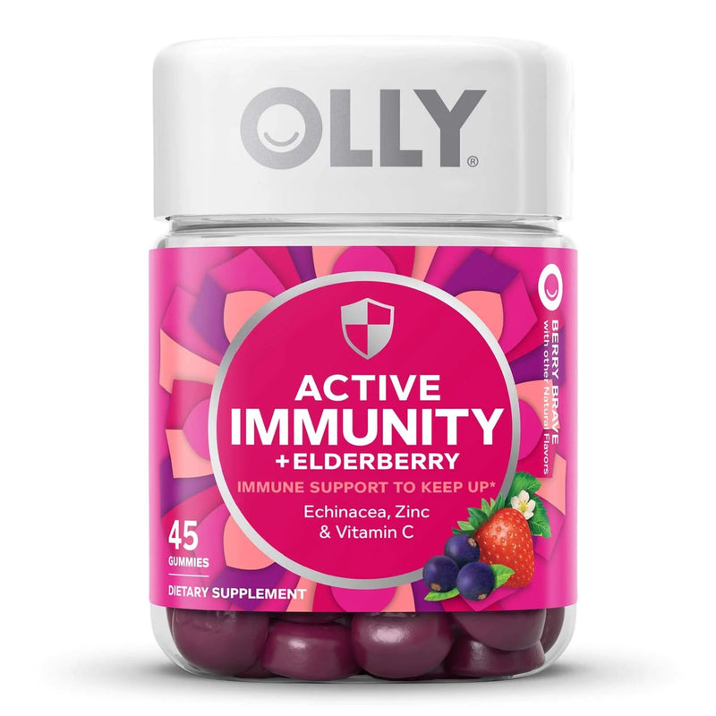 Olly Active Immunity + Elderberry Gummies Berry Brave, Sold As 1/Bottle Olly 85000446214