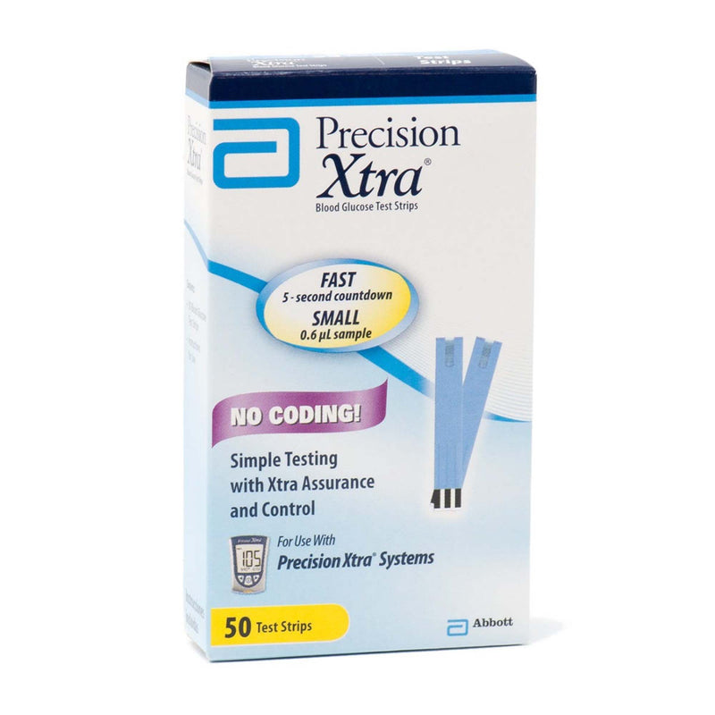 Precision Xtra Blood Glucose Test Strips, Sold As 50/Box Abbott 9972865