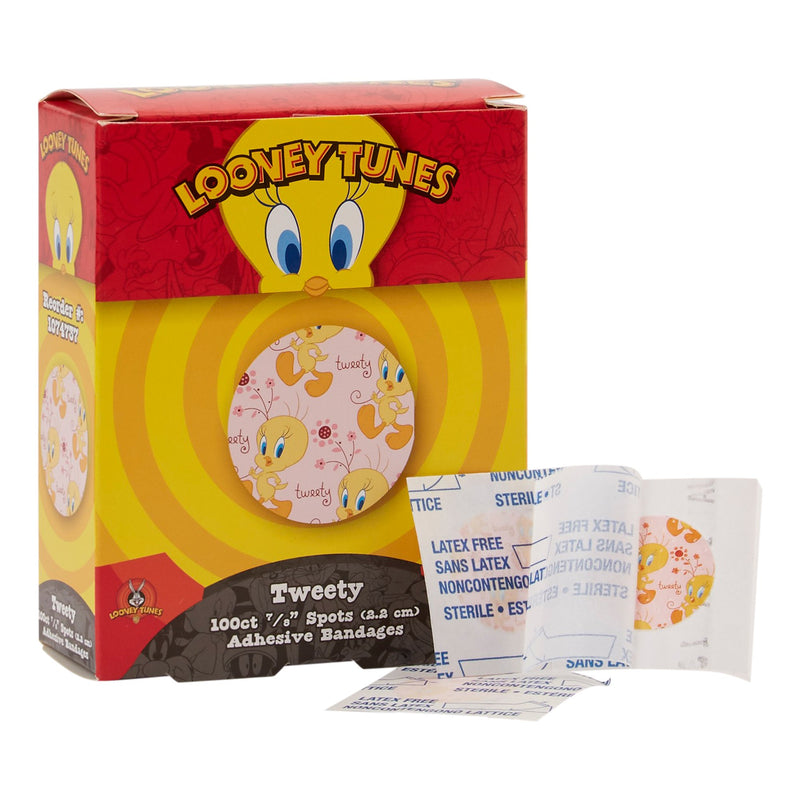 Looney Tunes™ Stat Strip® Adhesive Spot Bandage, 7/8-Inch Round, Sold As 1/Box Dukal 1074737