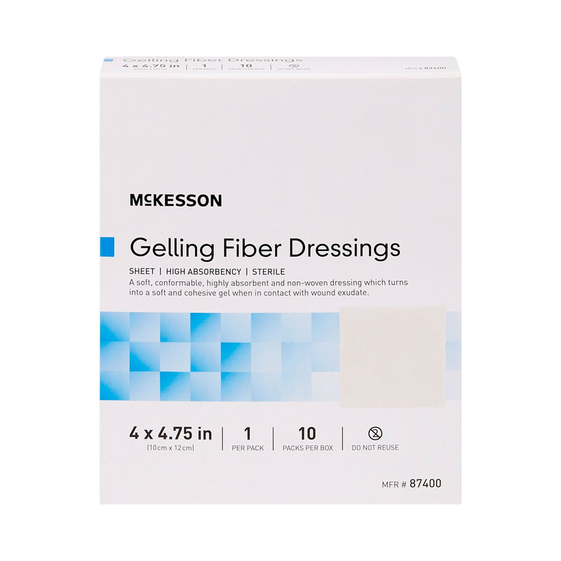 Mckesson Absorbent Gelling Fiber Dressing, 4 X 4-3/4 Inch, Sold As 1/Each Mckesson 87400