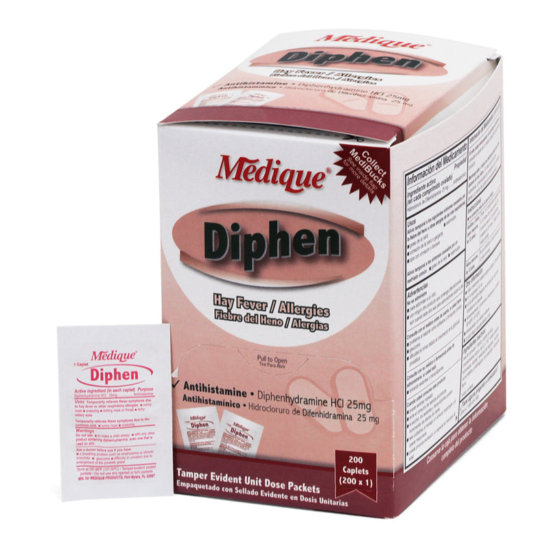 Diphen Diphenhydramine Allergy Relief, Sold As 200/Box Medique 18447