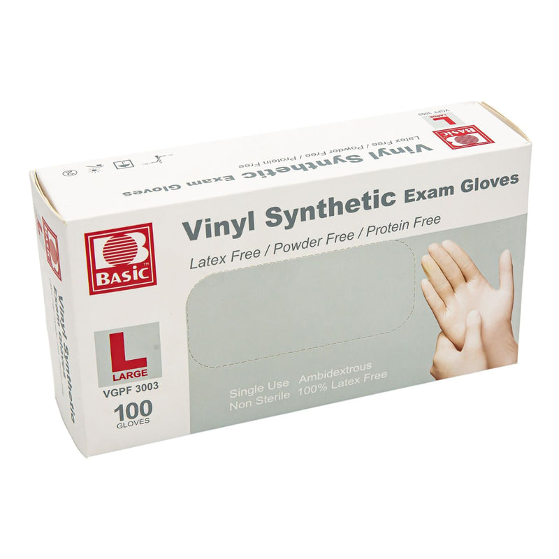 Basic® Vinyl Exam Glove, Large, White, Sold As 1/Box Concentric 09112876761