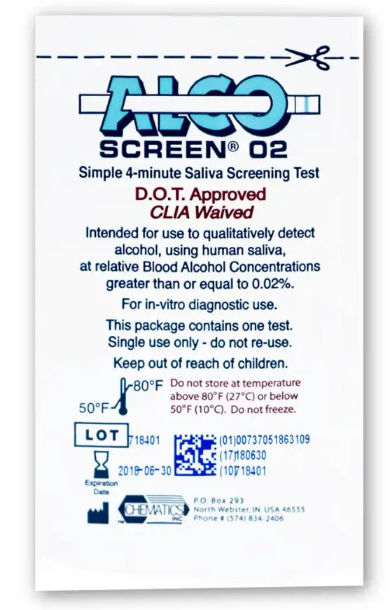 Drug Test, Alcoscreen Dot-Bld Alcohol Conc Bac 0.02% (24/Bx), Sold As 24/Box Confirm Al-Oral-Alcoscreen