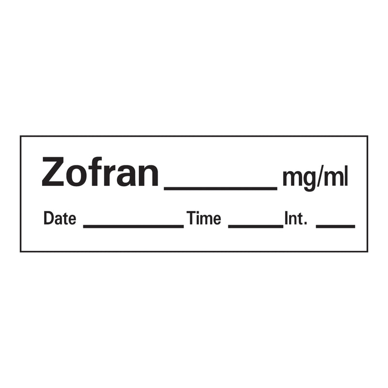 Barkley® Zofran_Mg/Ml Date_Time_Int_ Anesthesia Label Tape, 1/2 X 1-1/2 Inch, Sold As 1/Roll Precision An-58