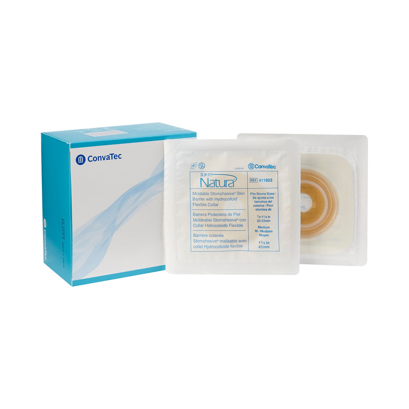 Sur-Fit Natura® Stomahesive® Ostomy Barrier With 7/8-1¼ Inch Stoma Opening, Sold As 10/Box Convatec 411803
