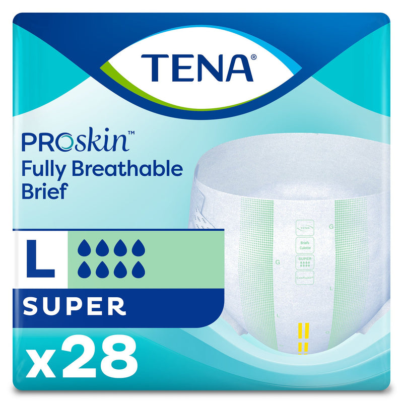 Tena Super Incontinence Briefs, Absorbent, Odor Control, Sold As 28/Bag Essity 67501