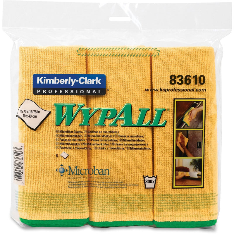 Cloth, Cleaning Dry Wypall Microfiber Ylw (6/Pk 4P Kimclk, Sold As 1/Each Kimberly 83610