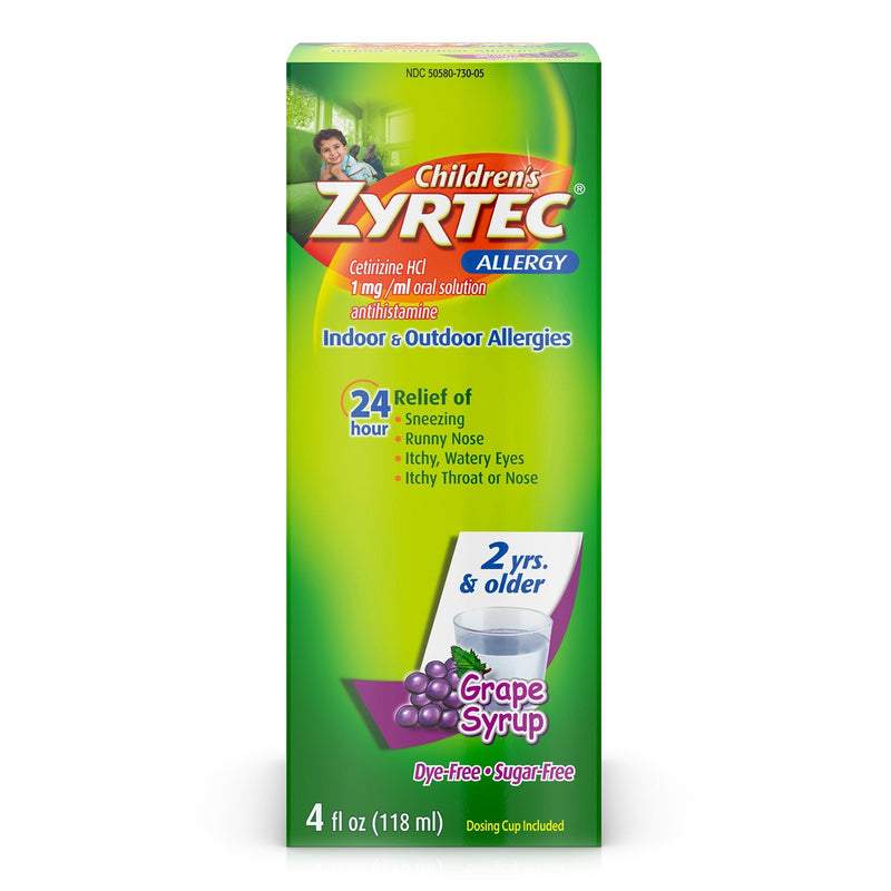 Zyrtec Children'S 24 Hour Allergy Syrup, Grape, Sold As 1/Each J 50580073005