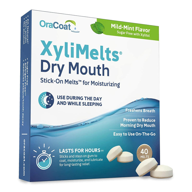 Oracoat Xylimelts Stick-On Melts For Moisturizing, Mild Mint, Sold As 40/Carton Orahealth 85593300051