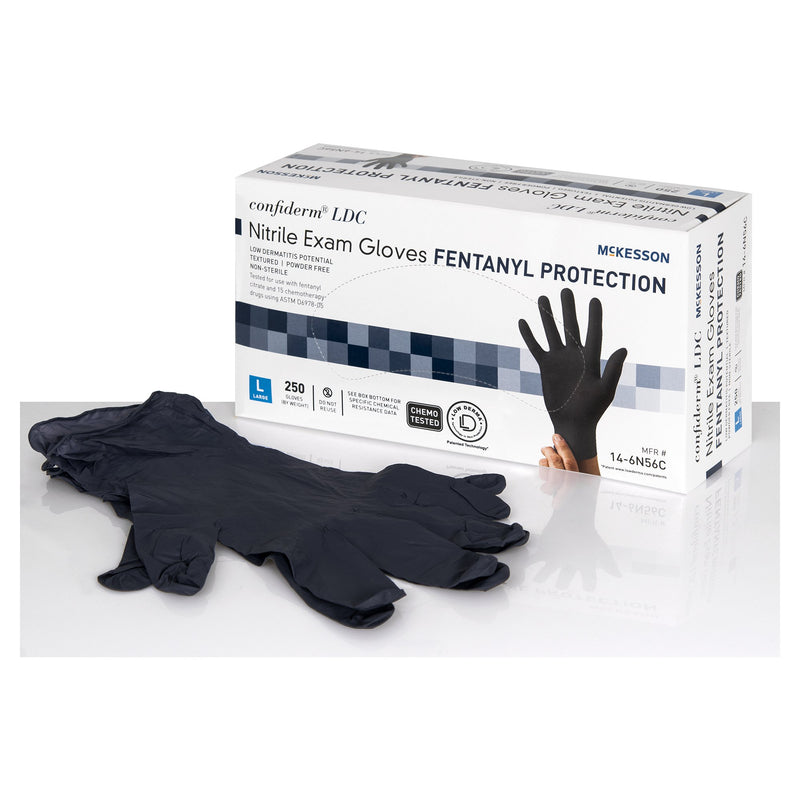 Mckesson Confiderm® Ldc Vinyl Exam Glove, Large, Black, Sold As 250/Box Mckesson 14-6N56C