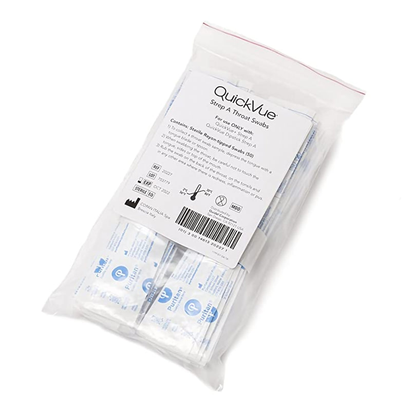 Quickvue® Specimen Collection Swab For Use With Quickvue® Dipstick Strep A Test And Quickvue+® Strep A Test Kits, Sold As 50/Pack Quidel 20227