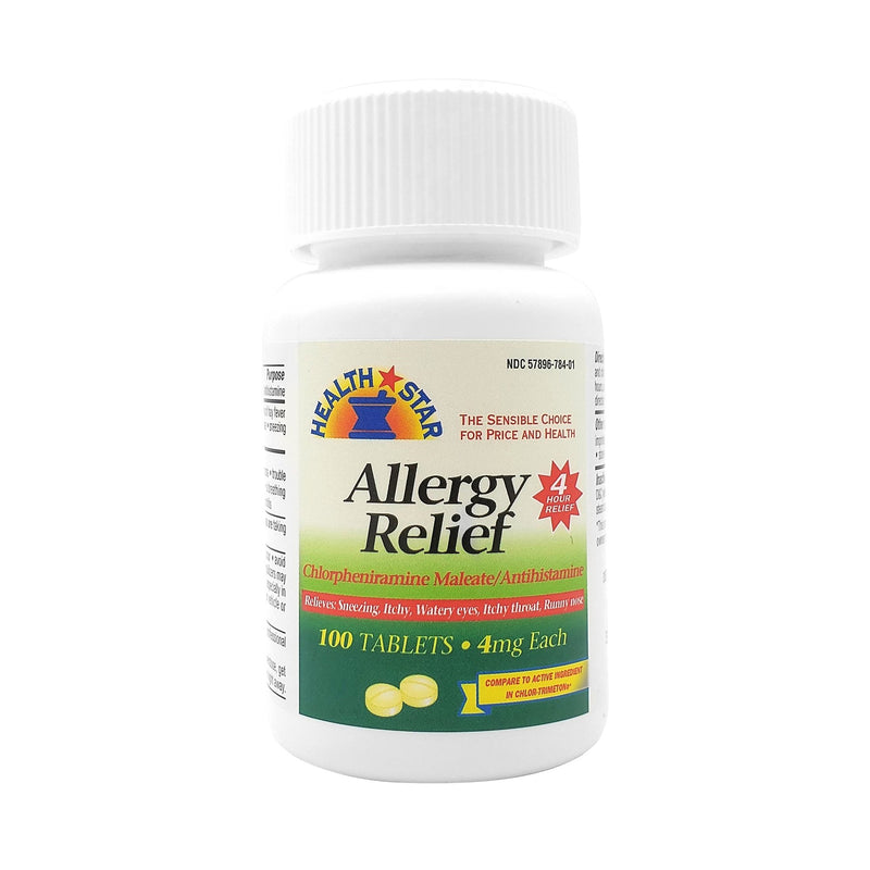 Health*Star® Chlorpheniramine Maleate Allergy Relief, Sold As 100/Bottle Geri-Care 784-01-Hst