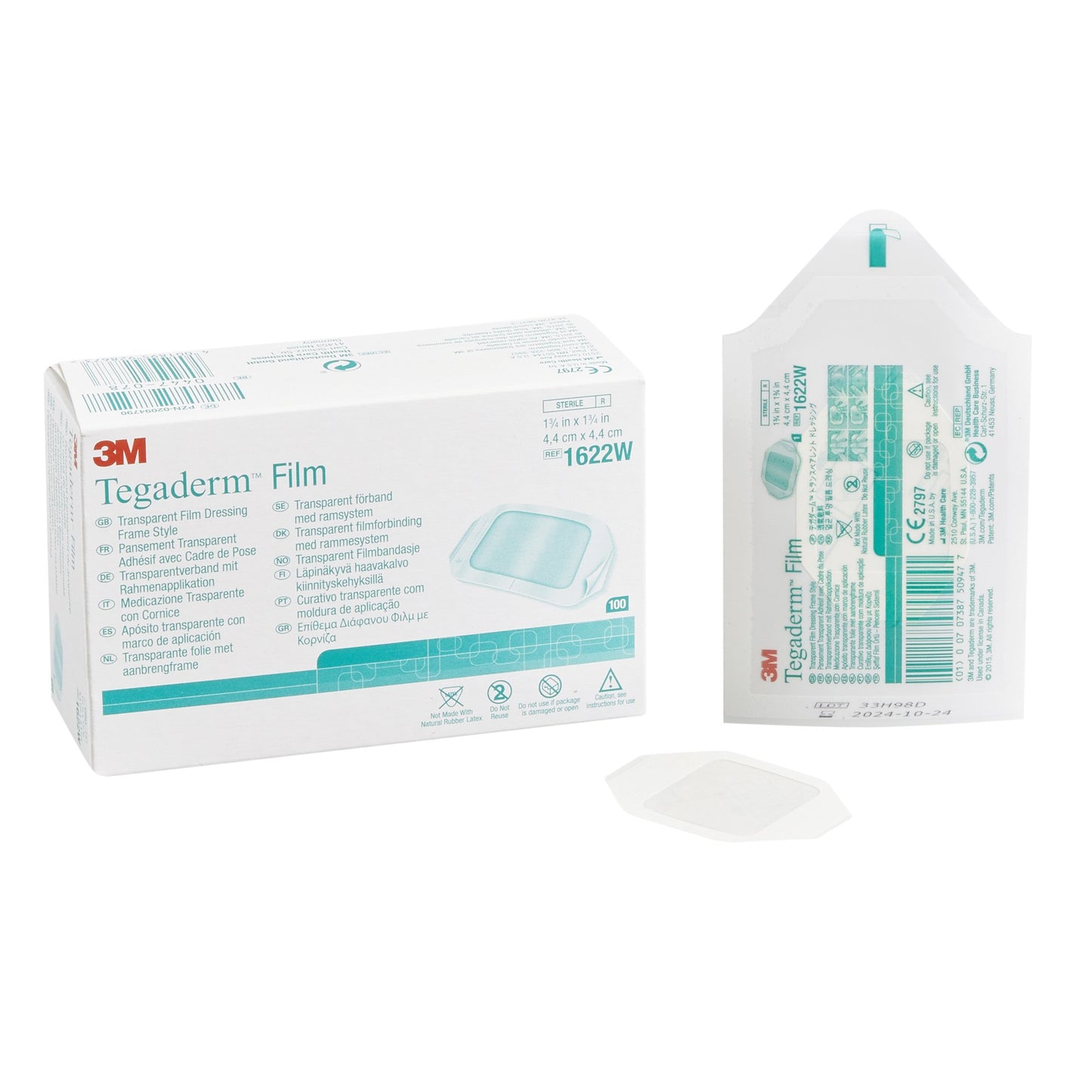 3M™ Tegaderm™ Transparent Sterile Film Dressing, 1-3/4 X 1-3/4 Inch, Sold As 400/Case 3M 1622W