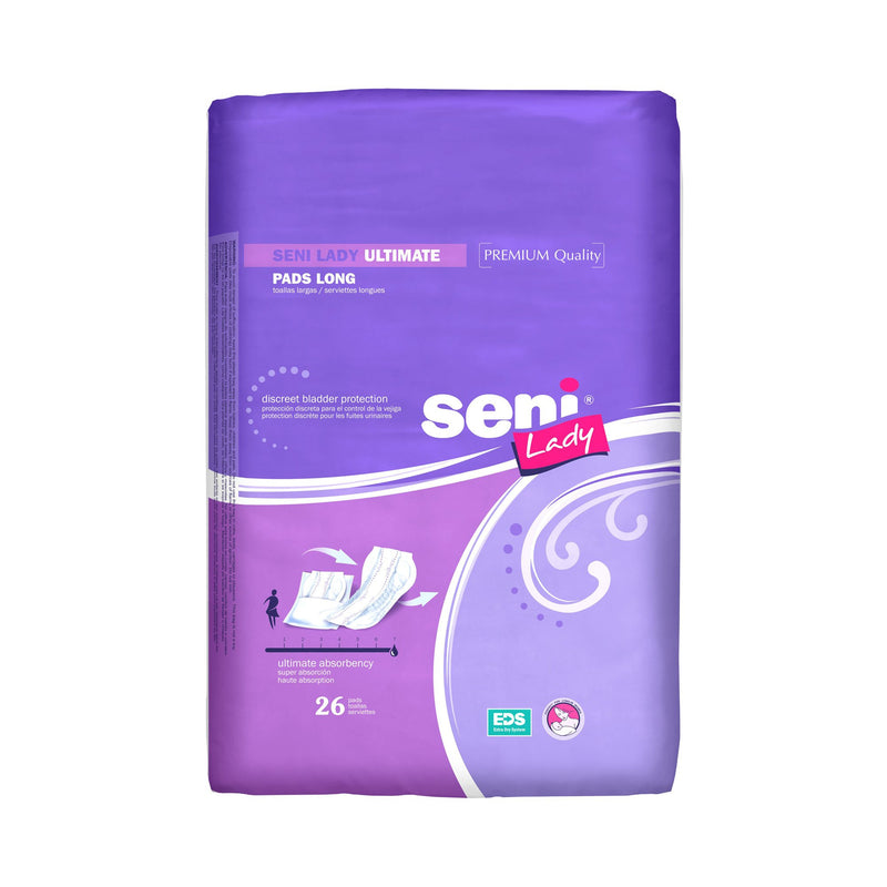BLADDER CONTROL PAD SENI® LADY ULTIMATE 16-1 2 INCH LENGTH HEAVY ABSORBENCY SUPERABSORBANT CORE ONE SIZE , SOLD AS 26/PACK, TZMO S-7P26-PL1