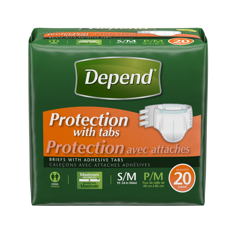 Depend® Maximum Incontinence Brief, Small / Medium, Sold As 20/Pack Kimberly 35456
