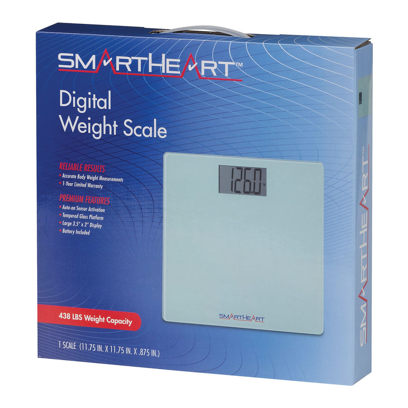 Smartheart Digital Scale, Bathroom Floor Body Scale, 438 Lbs Capacity, Sold As 1/Each Veridian 19-101