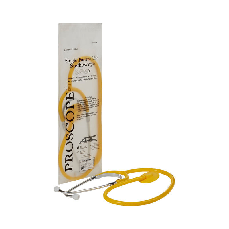 Proscope Disposable Stethoscope, Binaural, Yellow, 22 Inch, Sold As 1/Each American 664Y