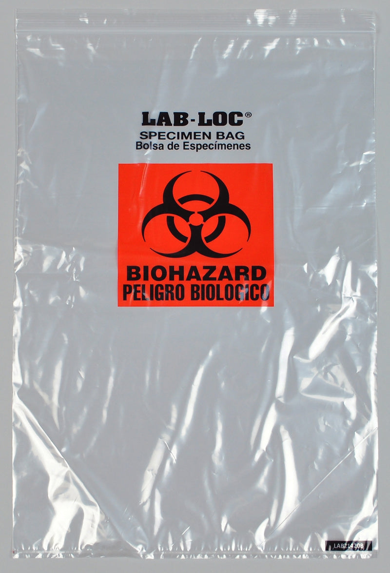 Lab-Loc® Specimen Transport Bag With Document Pouch, 14 X 20 Inch, Sold As 250/Case Elkay Labz1420B
