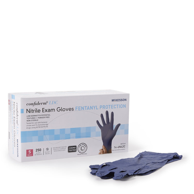 Mckesson Confiderm® Ldc Nitrile Exam Glove, Small, Blue, Sold As 250/Box Mckesson 14-6N42C