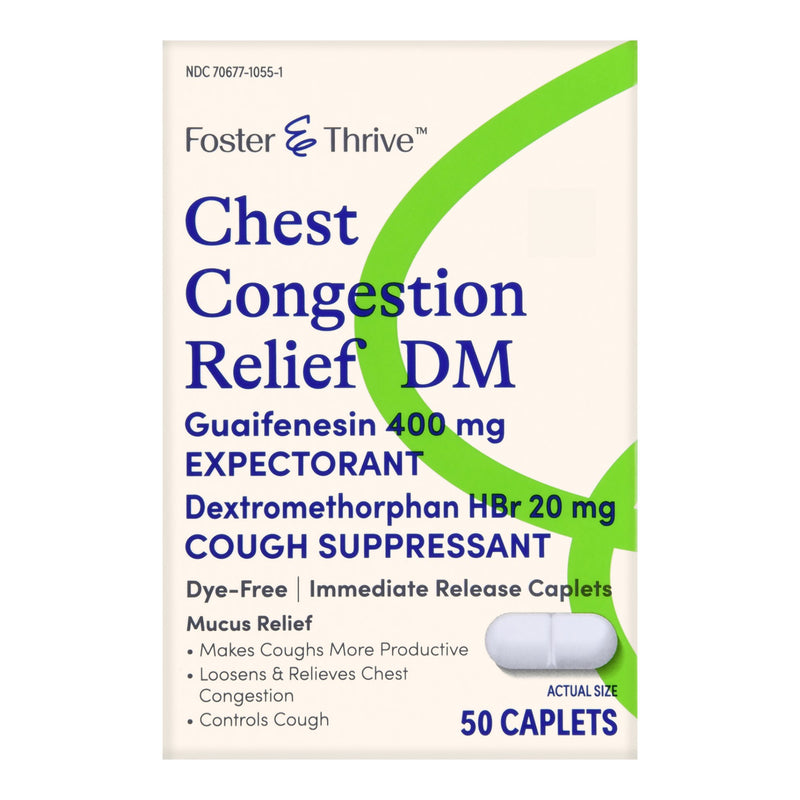 Thrive & Foster™ Guaifenesin / Dextromethorphan Cold And Cough Relief, Sold As 50/Box Mckesson 70677105501