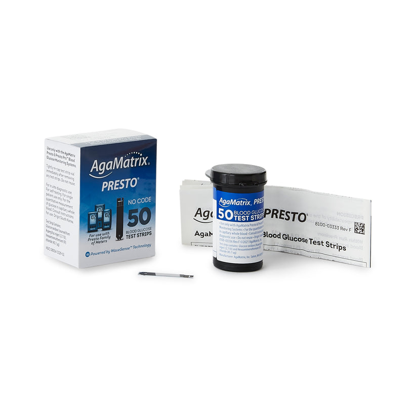 Wavesense® Presto® Blood Glucose Test Strips, Sold As 1/Box Agamatrix 8000-03329