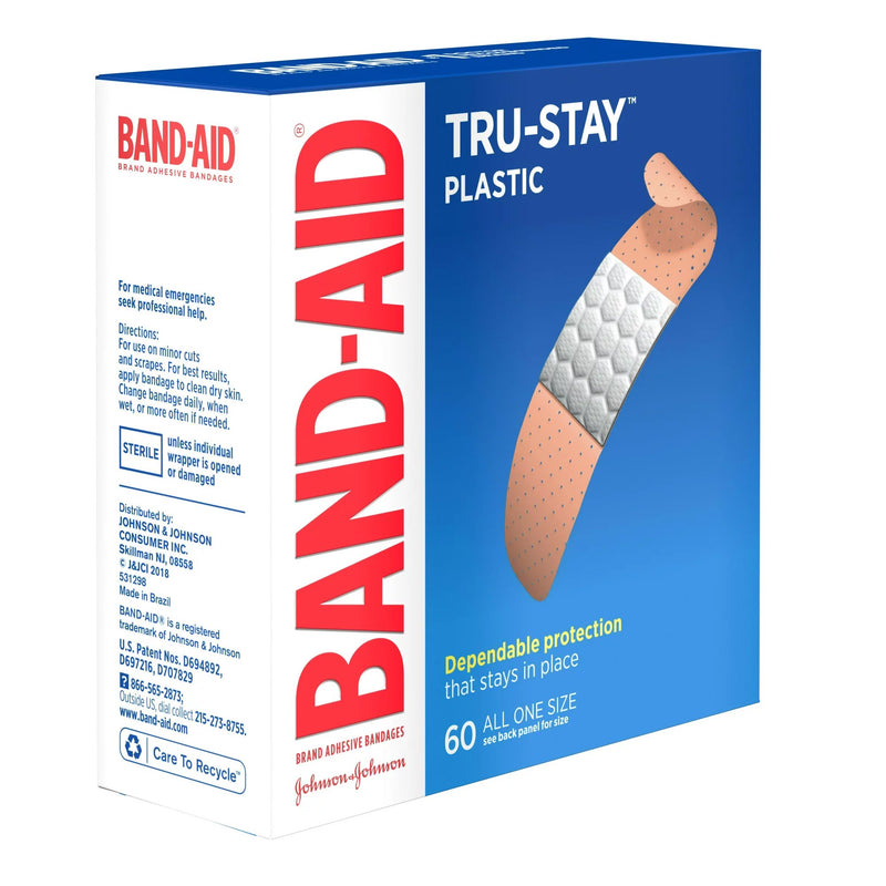 Bandage, Adh Band-Aid Tru-Stayplas 0.75"X3" (60/Bx), Sold As 60/Box J 08137005635
