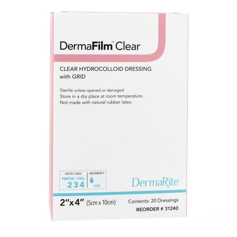 Dermafilm® Hydrocolloid Dressing, 2 X 4 Inch, Sold As 20/Box Dermarite 31240
