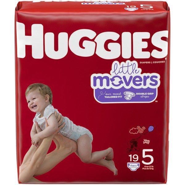 Huggies® Little Movers® Diaper, Size 5, Sold As 76/Case Kimberly 49680