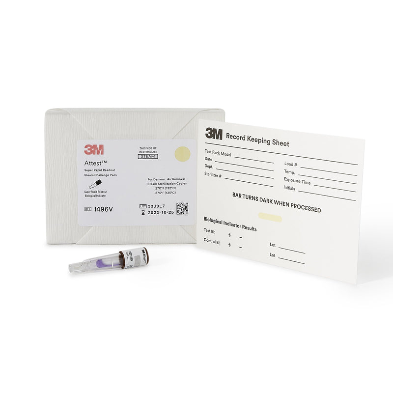 3M™ Attest™ Super Rapid Readout Sterilization Biological Indicator Challenge Pack, Sold As 24/Case 3M 1496V