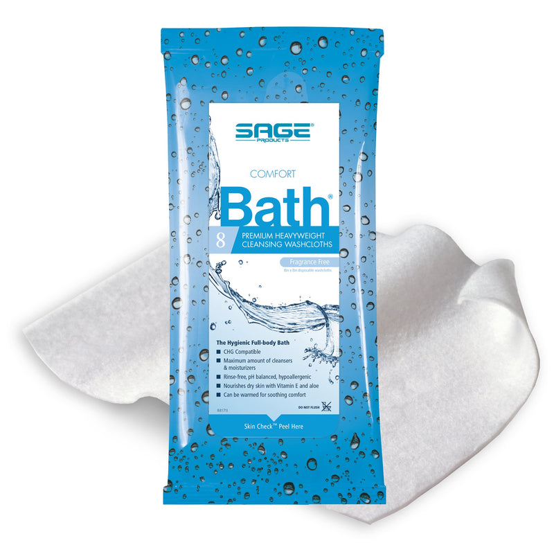 Comfort Bath® Unscented Cleansing Washcloths, Sold As 1/Pack Sage 7903