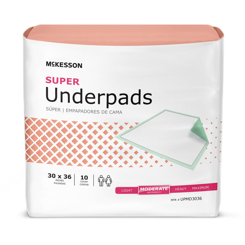 Mckesson Super Moderate Absorbency Underpad, 30 X 36 Inch, Sold As 10/Bag Mckesson Upmd3036