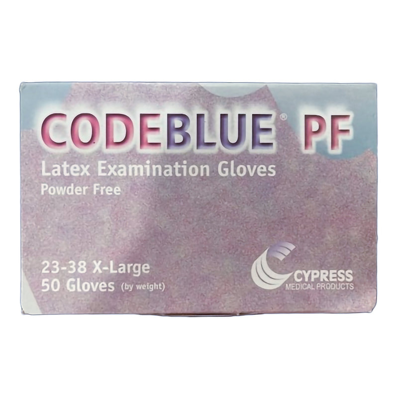 Codeblue® Pf Latex Extended Cuff Length Exam Glove, Extra Large, Blue, Sold As 10/Case Mckesson 23-38