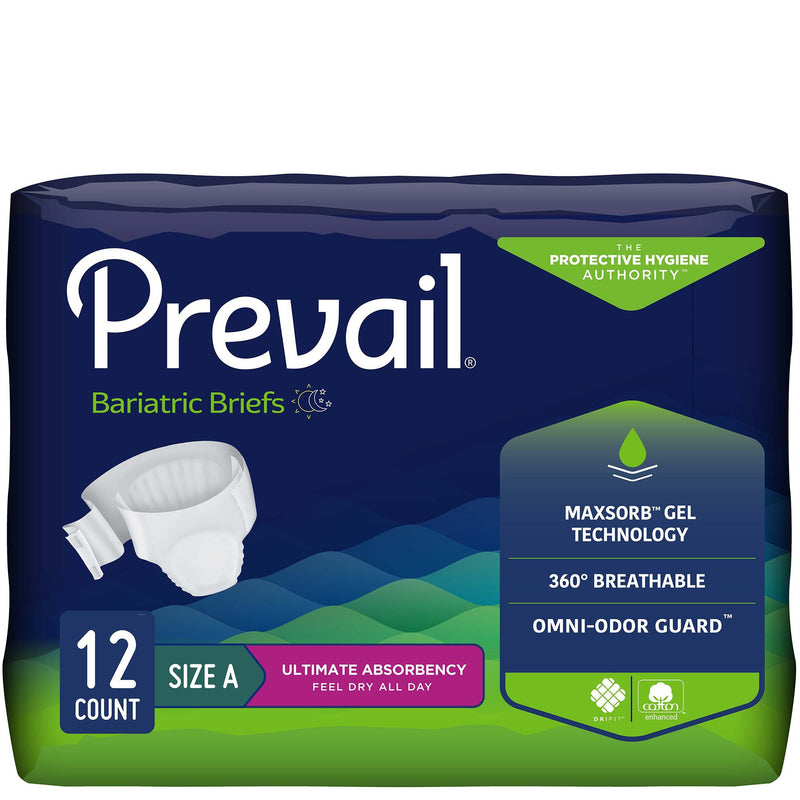 Prevail® Bariatric Ultimate Incontinence Brief, Size A, Sold As 12/Bag First Pv-017