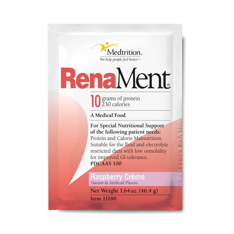 Renament® Raspberry Crème Medical Food For Fluid Or Electrolyte Restricted Diets, 46.5 Gram Packet, Sold As 60/Case Medtrition/National 11180