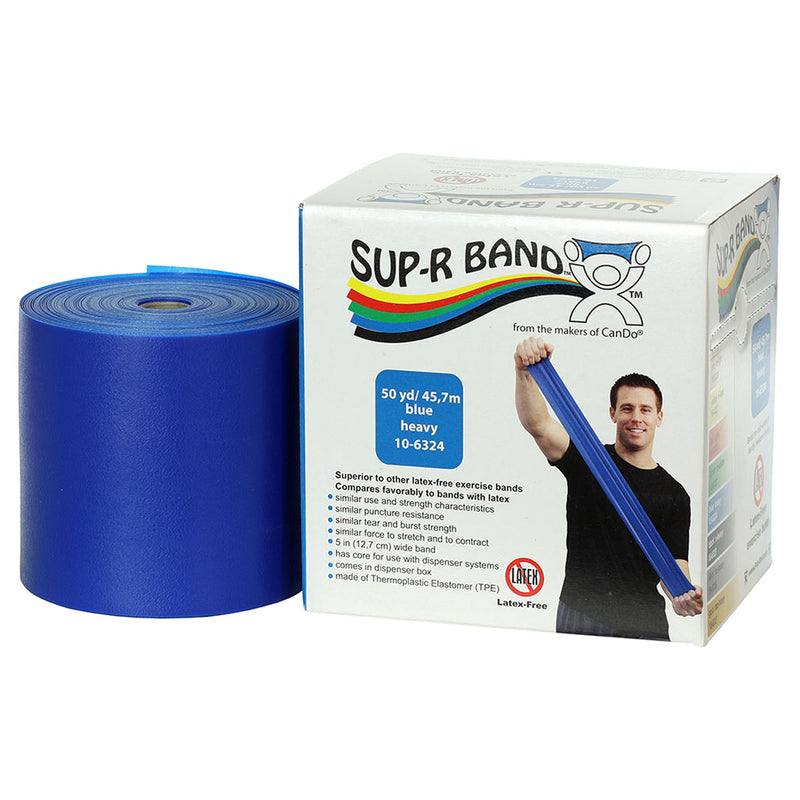 Sup-R Band® Exercise Resistance Band, Blue, 5 Inch X 50 Yard, Heavy Resistance, Sold As 1/Each Fabrication 10-6324