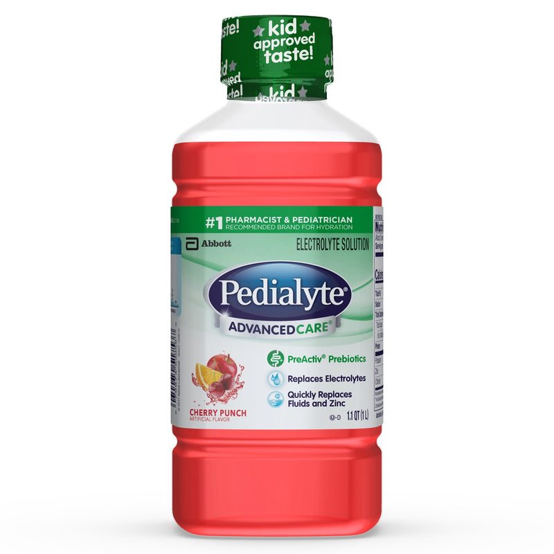 Pedialyte® Advancedcare™ Cherry Punch Electrolyte Solution, 1 Liter Bottle, Sold As 8/Case Abbott 63057