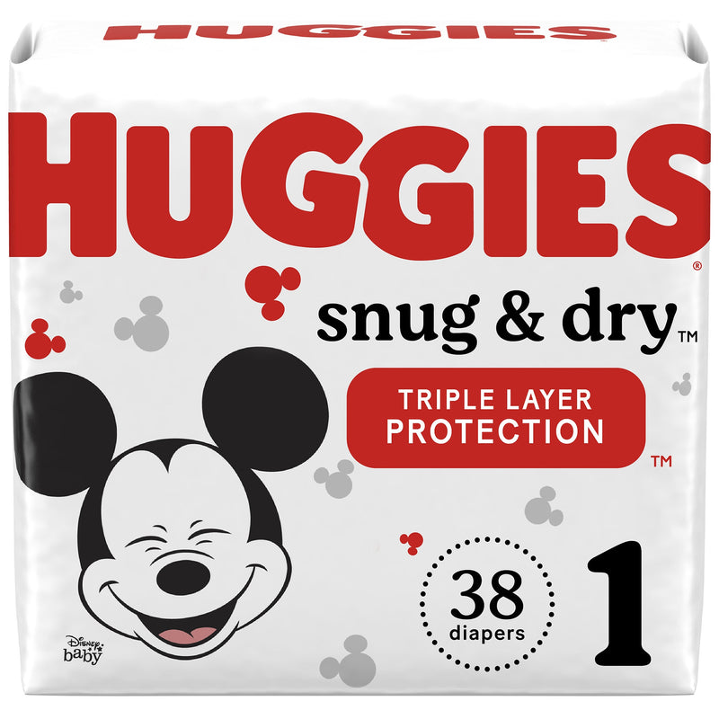 Diaper, Huggies Snug & Dry Jumbo Pk Sz1 (38/Pk 4Pk/Cs), Sold As 152/Case Kimberly 51462
