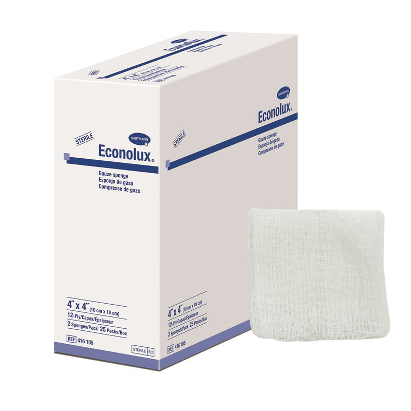 Econolux® Sterile Gauze Sponge, 4 X 4 Inch, Sold As 600/Case Hartmann 416105