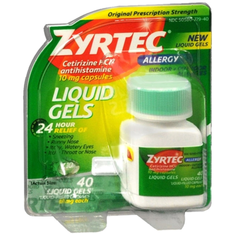Zyrtec, Cap Liq Gel Allergy 10Mg (40/Bt), Sold As 1/Bottle J 50580077940