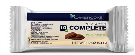Glytactin® Complete 10 Chewy Bar For Phenylketonuria (Pku), Peanut Butter Flavor, Sold As 7/Case Cambrooke 34005