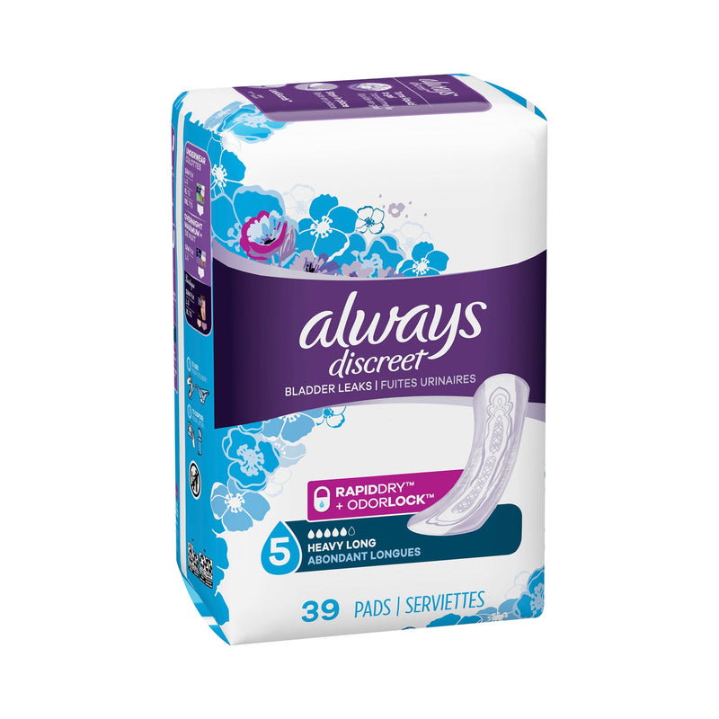 Always® Discreet Maximum Incontinence Liner, Long Length, Sold As 117/Case Procter 10037000887307