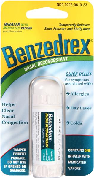 Benzedrex® Nasal Decongestant Inhaler, Sold As 1/Each Bf 00225061023