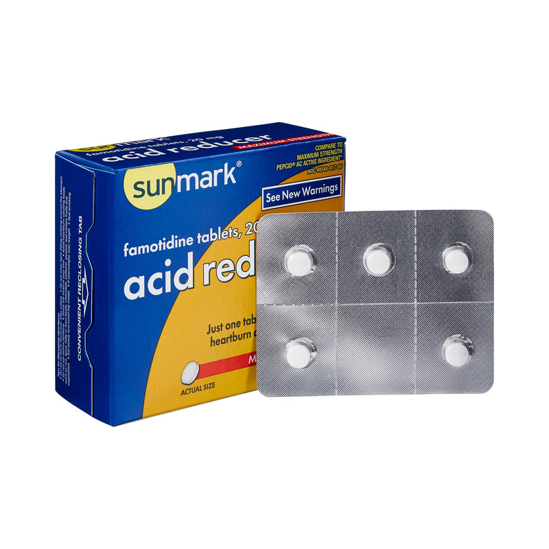 Sunmark® Acid Reducer Tablets, Maximum Strength, Sold As 25/Box Mckesson 49348081705