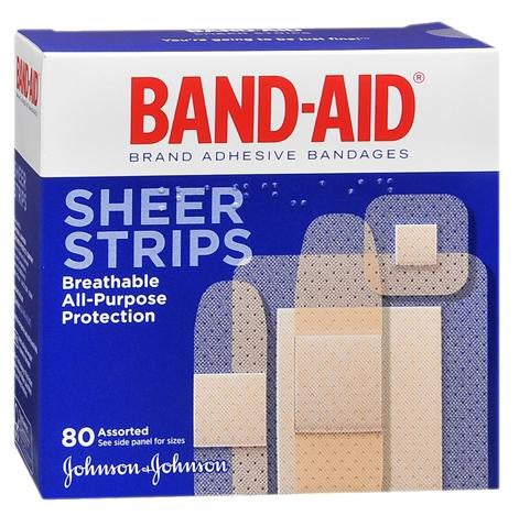 Band-Aid Adhesive Strip, Assorted Sizes, Sold As 80/Box J 08137004669