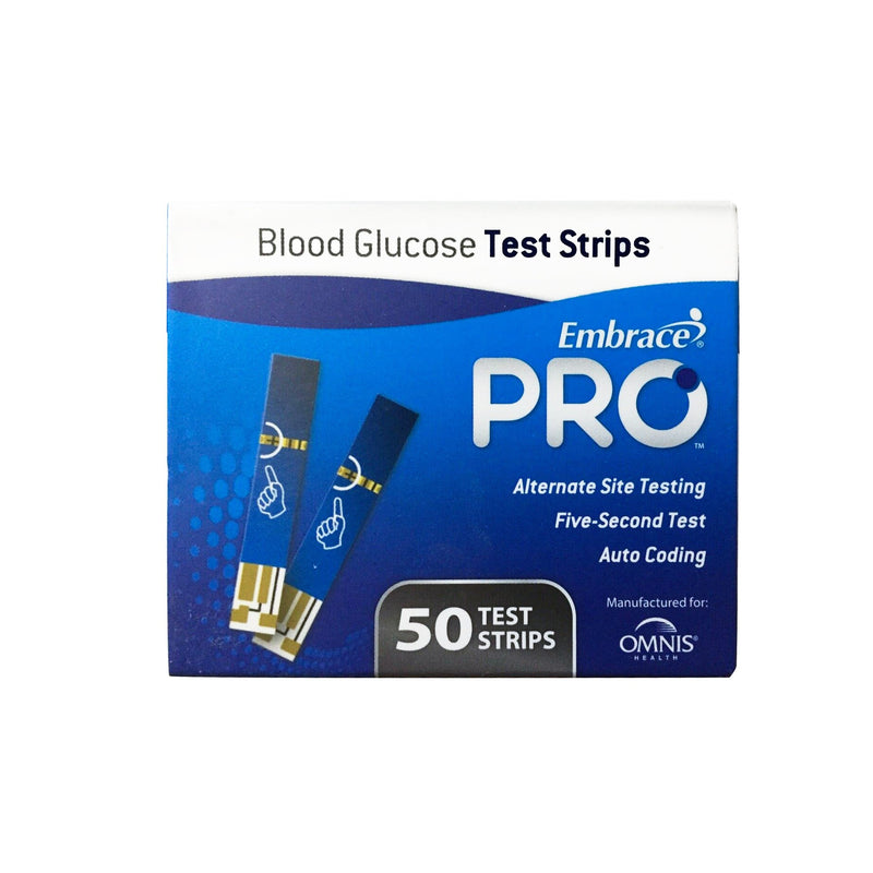 Embrace® Blood Glucose Test Strips, Sold As 50/Box Omnis All02Am0202
