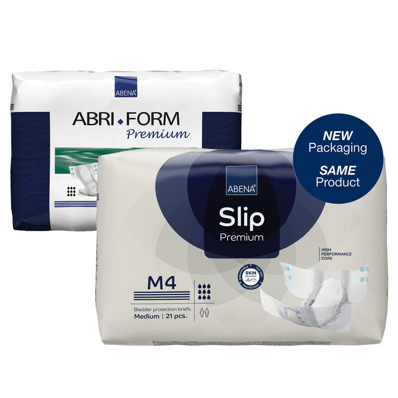 UNISEX ADULT INCONTINENCE BRIEF ABRI-FORM™ PREMIUM M4 MEDIUM DISPOSABLE HEAVY ABSORBENCY, SOLD AS 14/BAG, ABENA 43063