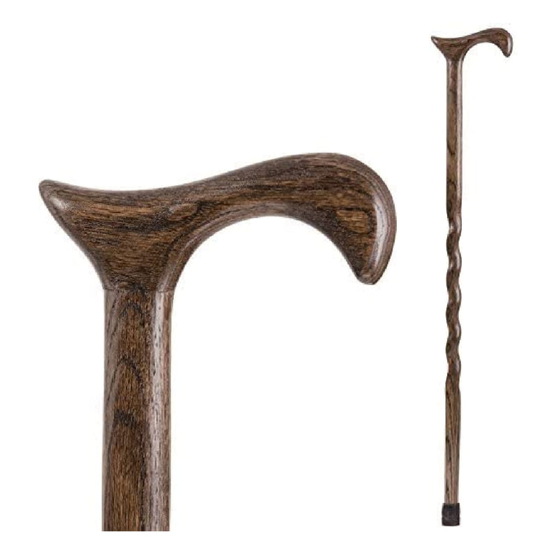 Brazos™ Twisted Oak Derby Cane, 37 Inch Height, Flint Color, Sold As 1/Each Mabis 502-3000-0047