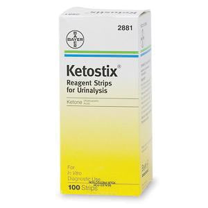 Ascensia Ketostix Reagent Strips For Urinalysis. Strips Reagent Ketostix100/Pk 12Pk/Cs, Case